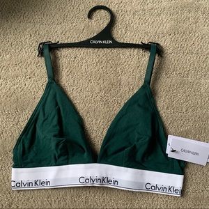 NWT Calvin Klein Green Carousel Triangle Bralette